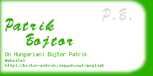patrik bojtor business card